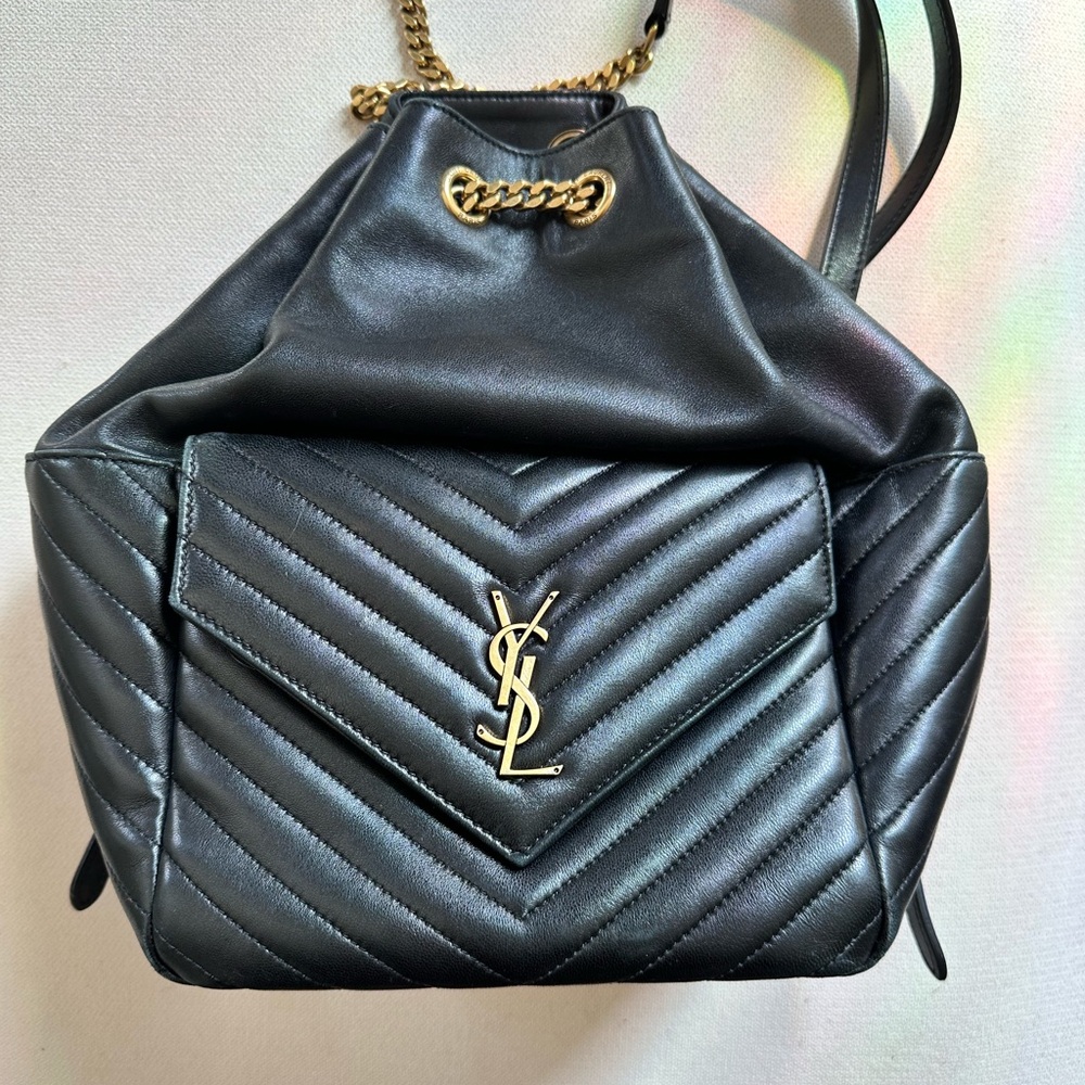 Update: SOLD / Yves Saint Laurent Joe  Black Quilted Leather Backpack